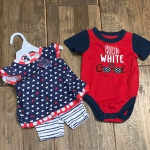 Red, white and blue set. Size 3 months